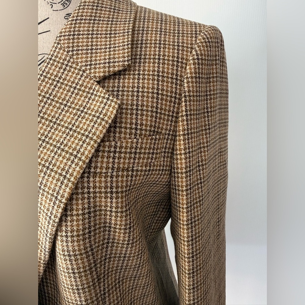REISS Women's Double-Breasted Houndstooth-Check Vida Wool Blazer Size 8 New - Picture 4 of 9